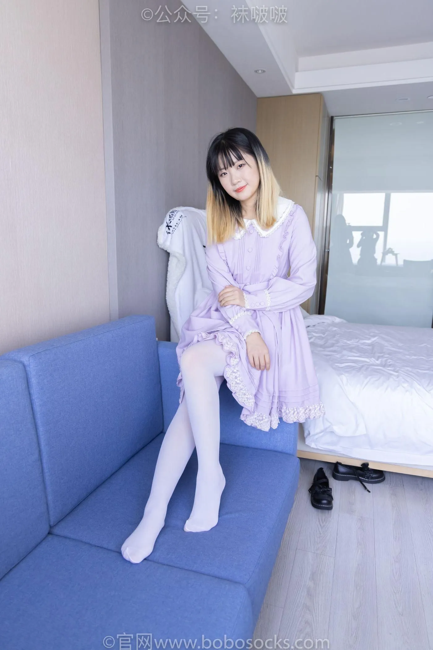 [BoBoSocks袜啵啵]NO.079 砂糖-皮鞋、厚白丝（花絮版） [140P]插图2